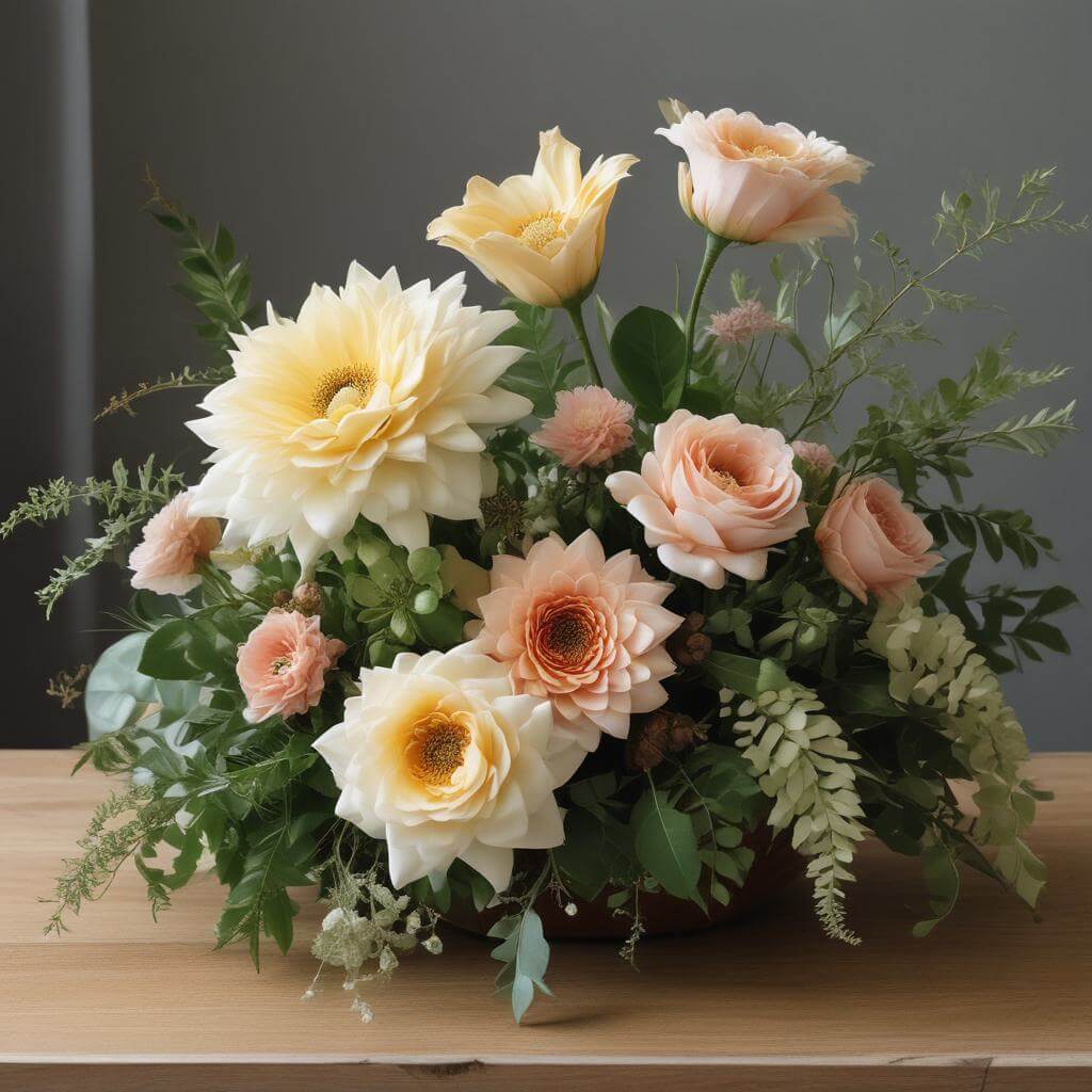 Florist at work in Flower Oasis